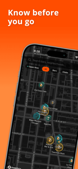 Live map of Chicago bars colored by busyness