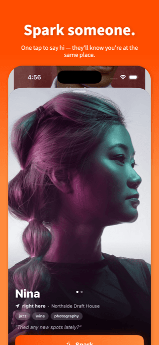 App Clip experience showing live people at a venue